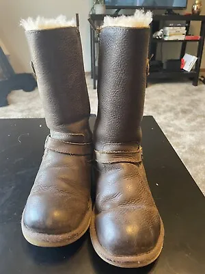 $25 • Buy UGG Australia KENSINGTON 5678 Double Buckle Boots Black Womens Size US 2