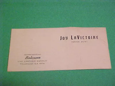 Vintage Calling/business Card Joy Lavictoire Miss Joy With Belcano Georgia • $25