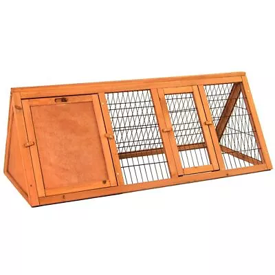 £48.99 • Buy Wooden Run Triangle Pet Hutch Guinea Pig Rabbit Outdoor Garden Large Enclosure