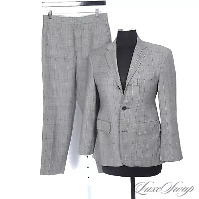 SMALL GUYS Brooks Brothers Black Fleece Made In USA Grey Glen Plaid Suit BB00 NR • $9.99