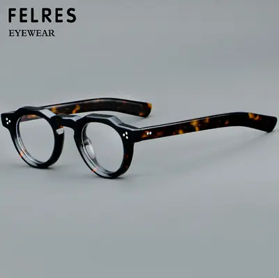 Acetate Round Thick Frame Eyeglasses For Women Clear Lens Retro Glasses Frames • $32.29