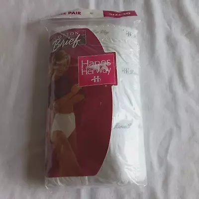Hanes Her Way 100% Cotton Briefs Panties Size 10 White 3 Pack Vintage 1997 • $17.50