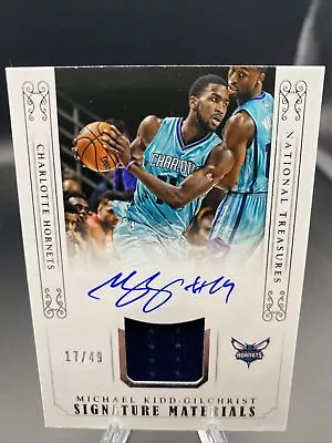 Michael Kidd-Gilchrist 2015 Panini National Treasures GW Jersey Patch Auto /49 • $10.99