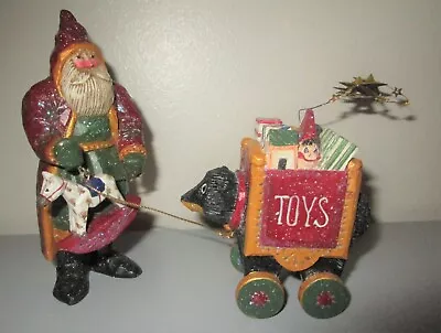 Pam Schifferl Midwest Cannon Falls Santa Claus Bear Cart Pulling Toys RARE MINT • $64.99