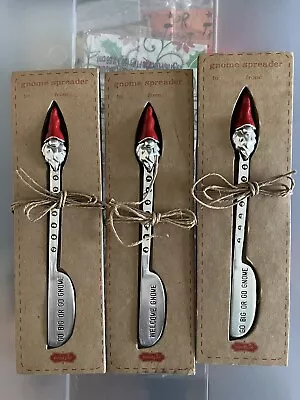 Mud Pie Butter Knife Go Gnome Spreaders Christmas Red Three Spreaders • $14