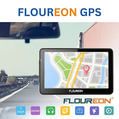 FLOUREON GPS Navigator System For Car Vehicle 7 Inch Capacitive LCD Touch Screen • £20.07