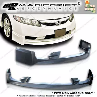 For 09 10 11 Honda Civic 4Dr Mugen MU Style Front Bumper Chin Lip Body Kit • $115.50