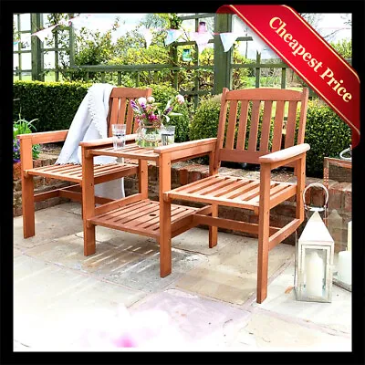 £144.99 • Buy Ascot Companion Set Hardwood Garden Bench Corner Love Seat Jack And Jill