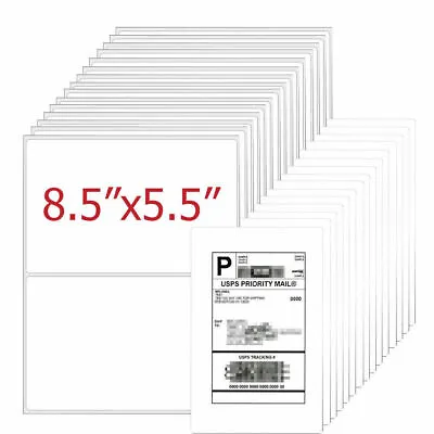 8.5  X 5.5  Rounded Corner Half Sheet Self Adhesive 200 Mailing Shipping Labels • $14.50