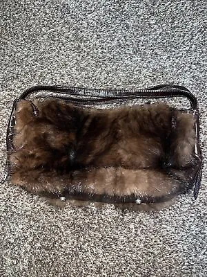 Paolo Masi Purse Brown Mini Fur Genuine Leather Made In Italy • $99.99