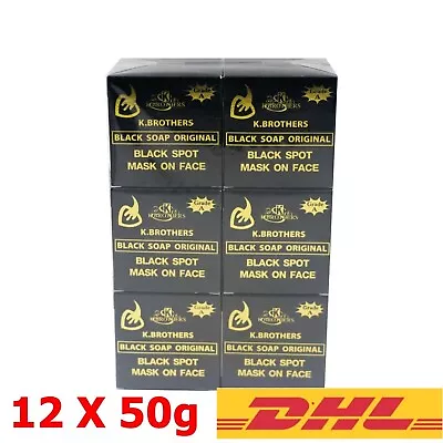 12x  K-BROTHERS  Black Soap  Original Beauty Care  For  Body And Face 50g. • $45.08