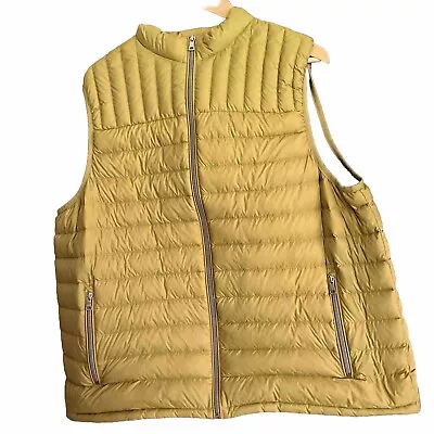 M&S Men’s BODYWARMER Gilet Yellow Zip Closure Zip Front Slit Pockets Size 2XL • £5