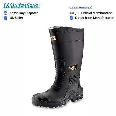 JCB Men's Hydromaster Safety Wellington Boots - Fits Large - Size 7-11 Black • £24.99