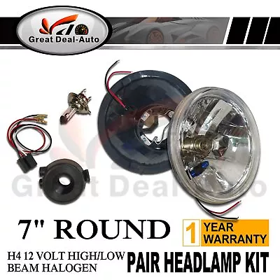 7  Round Headlight Halogen H4 Conversion Kit For Patrol MQ GQ Y60 Upgrade • $39.94