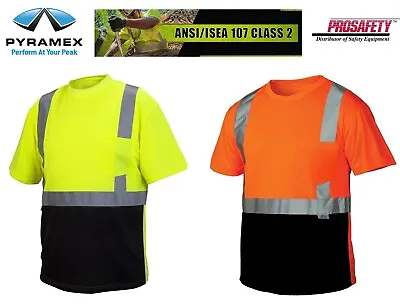 Class 2 High Visibility Reflective Hi Vis Road Work Safety Black Bottom T-shirt • $11.25