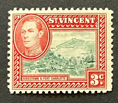 Travelstamps: 1949 St. Vincent Stamp Sg 166 - 3c Kingstown & Fort Charlotte MOGH • $3.99