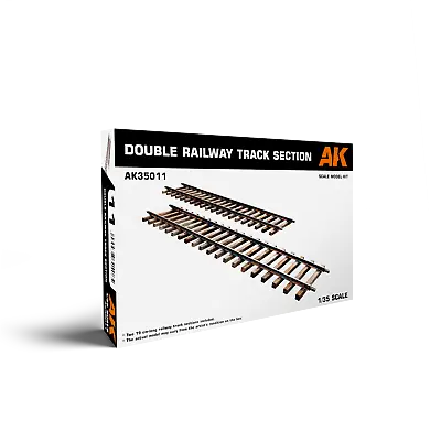 AK Interactive 1/35 Scale WW2 German DOUBLE RAILWAY TRACK SECTION 1/35 • £17.99