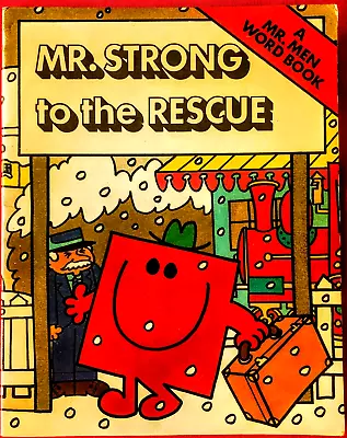 Vintage 80s Mr Strong To The Rescue Hargreaves Mr Men Word Book PB 1980 Thurman • £1.99