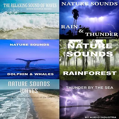 Sound Effects CD Water Bundle X6 CDS Thunder Waves Dolphins Whales And Rain • £9.99