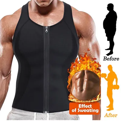 Men's Neoprene Sauna Sweat Vest Body Shaper Sport Slimming Compression Workout • $14.29