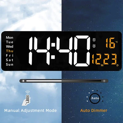 $49.87 • Buy Digital Large Big Jumbo LED Wall Desk Clock Display With Calendar Temperature
