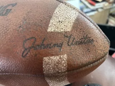 Vintage Spalding 364 Football Johnny Unitas  Ball Leather Baltimore Colts • $28.45