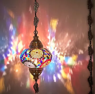 SWAG PLUG IN Turkish Moroccan Mosaic Ceiling Hanging Lamp Pendant Light Fixture • $54.90