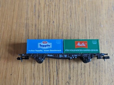 £21.95 • Buy Minitrix N Gauge 13867 Container Load Car DB With 2 Containers Boxed New