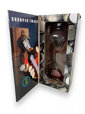 NEW SHARPER IMAGE 'Cap Catching Magnetic Bottle Opener' Beer Man Cave Wall Mount • $15