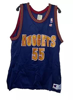 Vtg 90s NBA Denver Nuggets Dikembe Mutombo Navy Champion Jersey Men’s Size 48 XL • $84.99