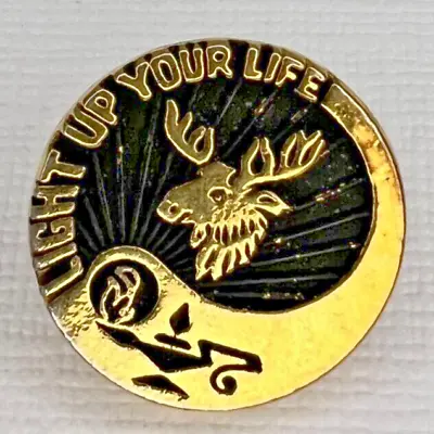 Vintage Lapel Pin Loyal Order Of Moose Light Up Your Life Gold Tone Collectible • $7.19