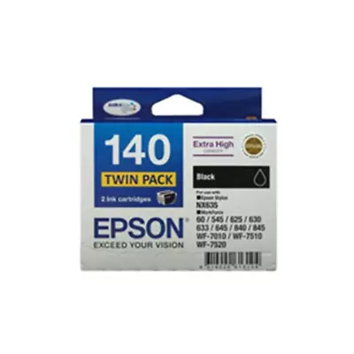 Epson 140 Twin Pack Ex High Capacity Black Ink • $99.95