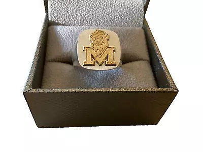 14K Gold MARSHALL UNIVERSITY Thundering Herd On Sterling Ring 10 1/2 • $599.99