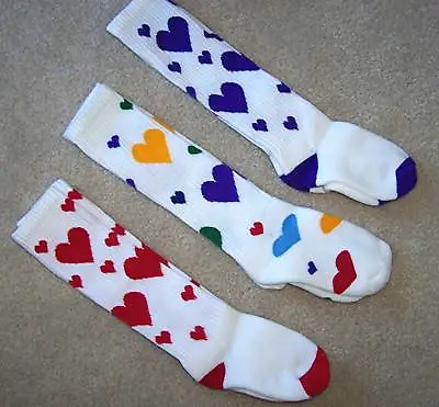 Girls HEARTS Soccer Softball SOCKS 4 Cleats 12-13-1-2-3 • $5.90