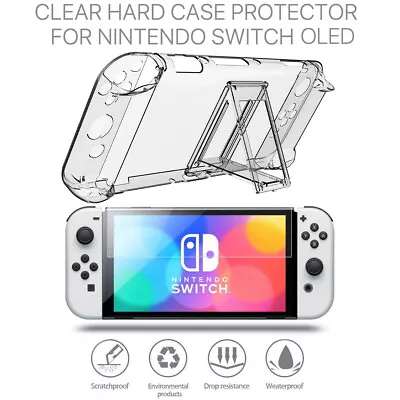 $4.20 • Buy For Nintendo Switch OLED Transparent Shockproof Protective Case Stand Holder