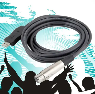 Professional USB Male To 3 Pin XLR Female Microphone MIC Studio Audio Link Cable • $12