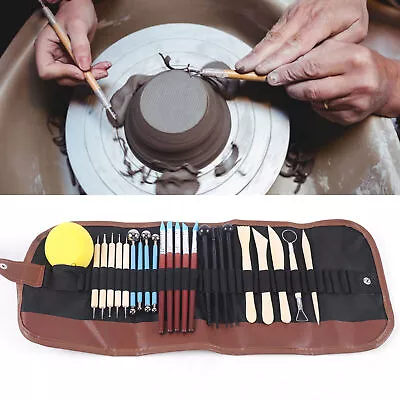 24 Pcs Art Clay Sculpting Set Carving Pottery Tools Wax Shapers Polymer Modeling • $12.73