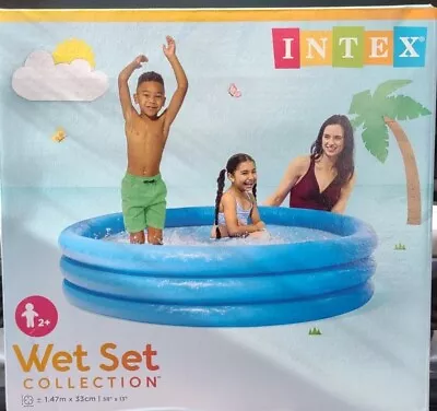 Intex  Wet Set Collection Three Ring Inflatable Paddling Pool - 147cm Dia X 33cm • £6.88