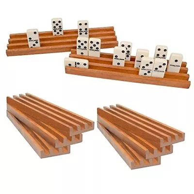 Domino Trays Mexican Train Natural Wood Domino Racks Holders Domino Tiles  • $37.13