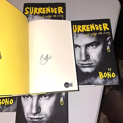 BONO Signed Autographed SURRENDER 40 SONGS HC BOOK U2 BECKETT BAS COA AB10546 • $499.99