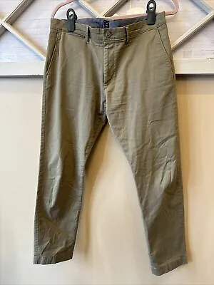 J Crew Pants Mens 32 Green Flat Front Chino 484 Slim Straight Leg Stretch 32x30 • $16.99