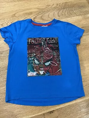 Boy's Marvel Spiderman / The Hulk Hologram Change T-Shirt Age 3-4 Years VGC • £3.99