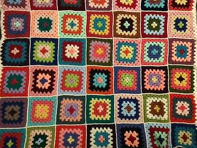 New Hand Crocheted Granny Blanket 44  X 51  • £15