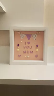  I Love You Mum  Handmade Box Frame Mother's Day Gift Handmade Birthday Gift • £9.95