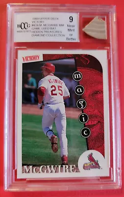 Mark Mcgwire Game Used Bat Piece & Beckett Bccg 9 Graded 1999 Ud Card Cardinals • $24.95