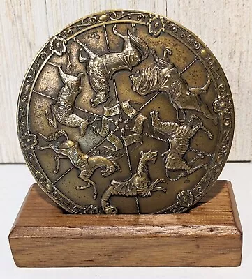 1988 Carousel Circus Animal Medallic Art Co Bronze Calendar Medallion • $40