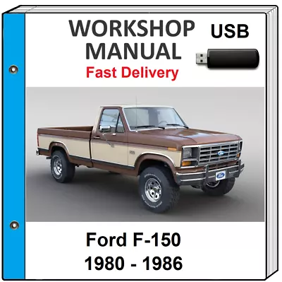 Ford F-150 1980 1981 1982 1983 1984 1985 1986 Service Repair Workshop Manual Usb • $13.99