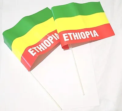 Vintage Paper Ethiopian Flags X2 On Stick • $8.95