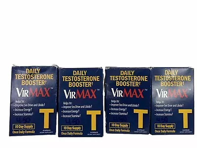 VirMAX Daily Testosterone Booster Lot Of 4Use By  7/25 40 Cap TOTAL • $40.80