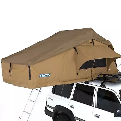 Kings 4WD Camping 4x4 Roof Top Tent Ladder SUV Car Canvas Camper Trailer Outdoor • $599